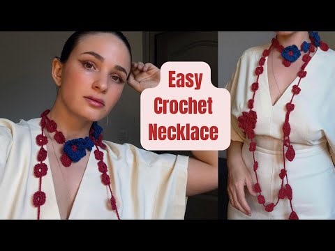 How to Crochet a Flower Necklace | Easy Tutorial
