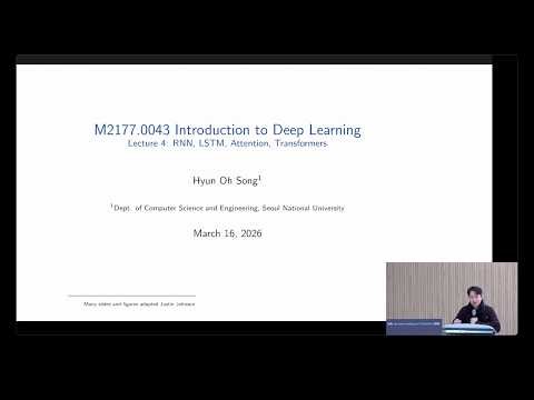 SNU M2177.43 Lecture 4 - Normalization, RNN, Attention, Transformers