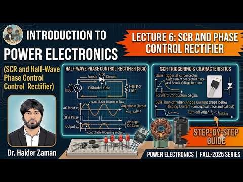 Power Electronics | Lecture 6 | SCR Basics & Half-Wave controlled Rectifiers