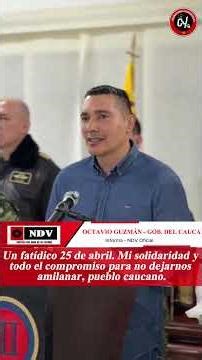 🤝 INSTITUTIONAL UNITY FOR CAUCA! 🇨🇴