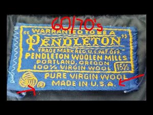 Pendleton 100% Virgin Wool Label 60's 70's What is it?