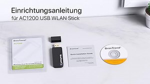 BrosTrend 1200 Mbit/s USB WLAN Stick, WiFi Adapter für PC Desktop Laptop mit Windows 11/10/8.1/8/7, DualBand 5GHz 867Mbit/s + 2,4GHz 300Mbit/s, WLAN Empfänger für PC, WLAN Adapter USB 3.0 WLAN Dongle