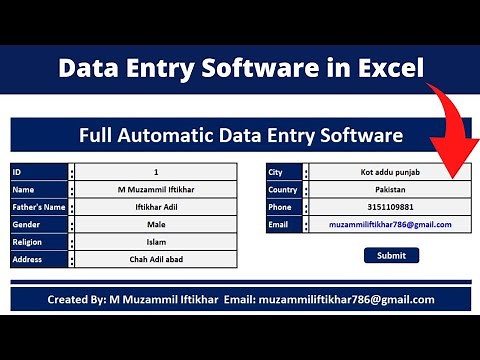 Fully Automatic [Data Entry] Software in Excel - Microsoft Excel Tutorial