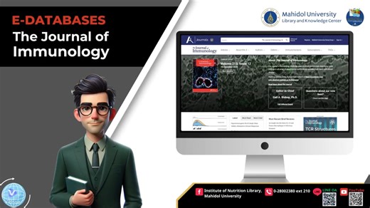 📌🔎 The Journal of Immunology The JI publishes novel, peer-reviewed findings in all areas of experimental immunology, including innate and adaptive immunity, inflammation, host defense, clinical immunology, autoimmunity. Restricted : MU access only Supported by Faculty of Medicine Siriraj Hospital e-Databases Link>> https://www.li.mahidol.ac.th/e-databases/ YouTube: www.youtube.com/@NutritionLibraryMahidol #eDatabase #library #Mahidol | Institute of Nutrition Library, Mahidol University