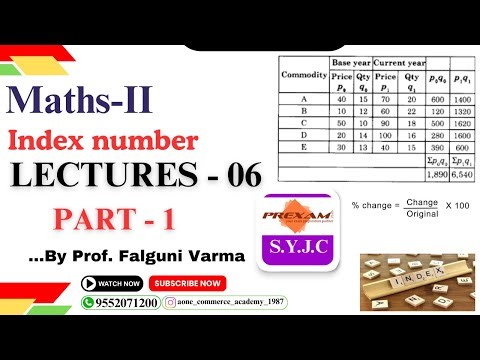 SYJC | MATHS-II | Chapter-5 | Index number | Lecture-6 | part-1