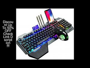 K680 Wireless Gaming Keyboard and Mouse Combo,Rainbow LED Backlit Keyboard with Rechargeable 3800mAh