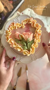 Old School Valentines! 💖 I’ve been seeing lots of ruffle-edged cakes on Instagram, so I decided to give it a try with my palette knives! 😂 Honestly, using a piping tip is much easier! I made this cake with Swiss meringue buttercream, which is softer than American buttercream. No magic here!!! my room is a comfy 22 degrees with air-conditioning! What do you think?" | Butter & blossoms