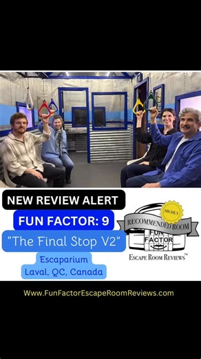 Fun Factor Escape Room Reviews on Instagram: "New Escape Room Review Alert! We highly recommend “The Final Stop V2” by @escaparium in Laval (Montreal), Canada, giving it a FUN FACTOR: 9 ! Head over to our website to read the full review - link in bio. 🚊🔐 • #FunFactorEscapeRoomReviews #FunFactorScore #escaperooms #Escaperoom #escapegames #canada #canadaescaperooms #montreal #laval #lavalescaperooms #escapariumcanada #escaparium #escapariumlaval #thefinalstopv2 #thefinalstopv2escaparium #interna