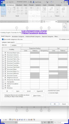 2.8K views · 37 reactions |  Como APLICAR UN HATCH a muros en Revit | Tips REVIT En este video te enseñaremos a trabajar la gráfica de muros en Revit, aplicando un patrón de corte o achurado en planta. Suscribete para más contenido! https://www.youtube.com/c/depuntoylinea #arquitectura #Revit #modeling #arquitecto #ingenieria #ingenieriacivil #modelado3d #revittutorial #TUTORIAL #TIPS #autocadtips #architecture #architect #autocadtutorial #revit #cad | De Punto y Línea | Facebook