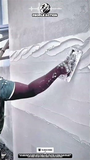 Construction People Covering Wall Surface During Plastering