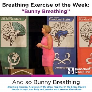 This week's Breathing Exercise comes to us from Master Instructor Kim Jackson doing "Bunny Breathing."🐰 So breathe and hop the stress away! #iHeartCD | Conscious Discipline®