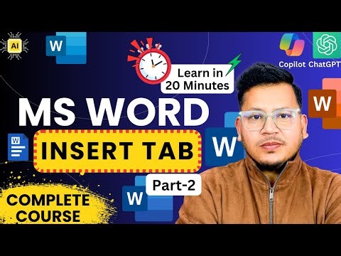 MS Word Insert Tab Explained in Hindi | Tables, Pictures, Shapes | Beginners Tutorial | Part-2