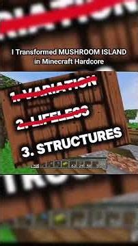 I Transformed MUSHROOM ISLAND in Minecraft Hardcore|part 13#minecraft #shorts