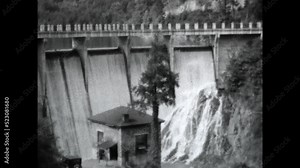 Lake Tahoma Dam 1934 - Viewing the Lake Tahoma Dam, impounding Lake Tahoma, near Marion, North Carolina in 1934.