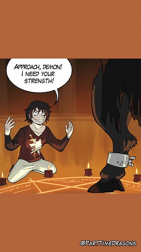 Demon Summoning but it's wholesome?! #fantasy #manga #animal #relatable #furry #webtoon #dragon #devil #demon #mage | Part Time Dragons