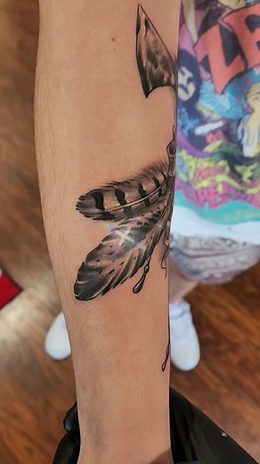 Cherokee Tomahawk Black and Grey Tattoo Memorial