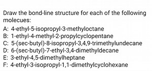 Draw the bond-line structure for each of the following molecues... | Filo