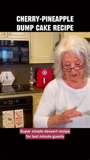 Cherry-Pineapple Dump Cake Recipe #recipes #cooking #foodvideos #cookingshow #howtocook #food