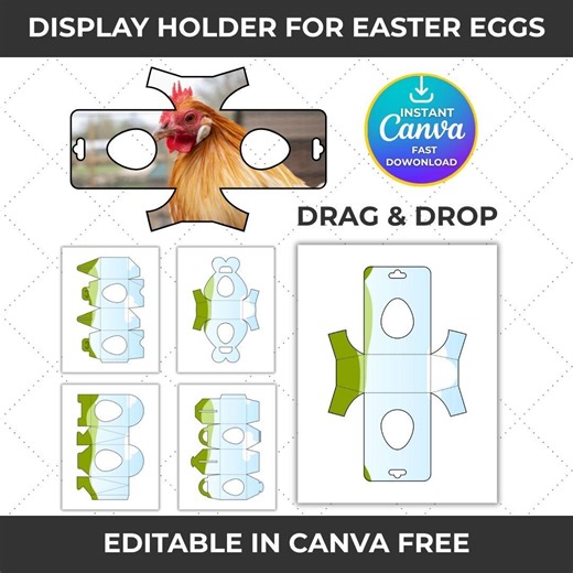 Easter Egg Display Holder Template | DIY Easter Craft (digital Download) - Etsy