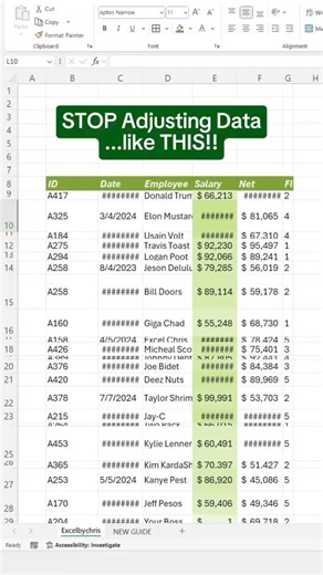 3.3K views · 24 reactions | How to adjust data in excel #exceltipsandtricks #exceltraining #GoogleSheets #exceltutorial | LEARN MORE | Facebook