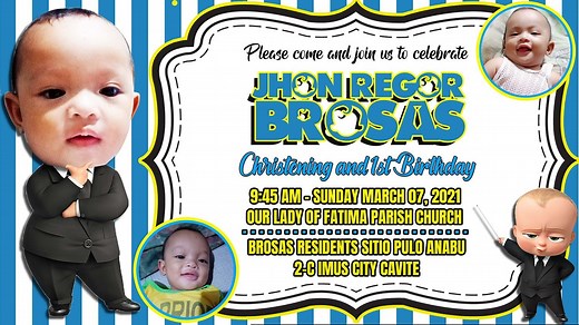 Boss Baby Invitation Template for Birthday and Christening: FREE PSD Download – Invitation Designs | JTarp Design