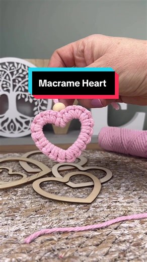 Macrame Heart ❤️ I used 3mm cotton cord to make this macrame heart ❤️ I found the wooden hearts on @temu_ng_official #macrameheart
