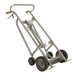 4-Wheel Aluminum Drum Truck with Brakes, Pneumatic Wheels