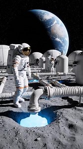 Astronauts connecting drilled ice wells to cryogenic tanks!? #NASA #space #spaceexploration #Space #technology #innovation #Space #starship | Space Fact
