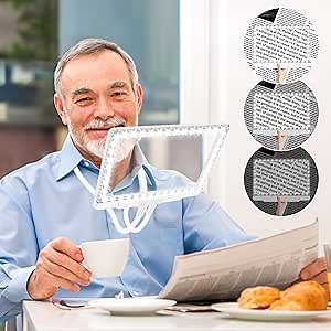 Hands Free Magnifying Glass 5X Magnifying Glass with Light and Stand 43 Ultra-Bright LEDs, Full Page Magnifier for Reading Large Around Neck Magnifiers for Seniors Low Vision