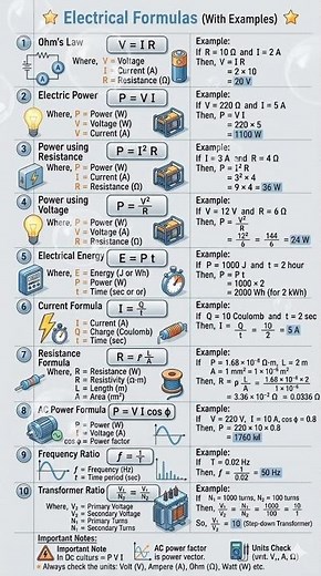 Electrical Formula With Explain #IndustrialEquipment