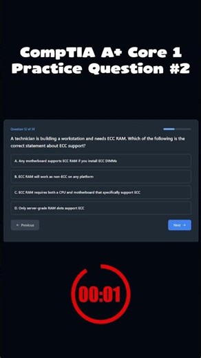 CompTIA A+ Core 1 Practice Question #2 #comptia #comptiaaplus #itcertification #comptiaexam