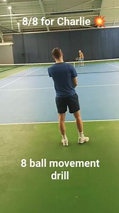 Movement, intensity and technique required for this 8 ball drill to work. Keeping the deep balls going and attacking the short balls. #tennisdrills #tennisplayers #tennisttaining #tennis #tennisforehand #tennisbackhand #tenniscoach | Tennis