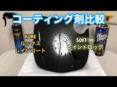 ルックスレインコートとレインドロップ コーティング剤比較