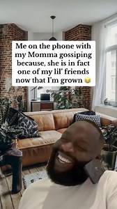 Me on the phone with my Momma gossiping because, she is in fact one of my lil' friends now that I'm grown 😂 #humor #themomtrottermeme | The MOM Trotter