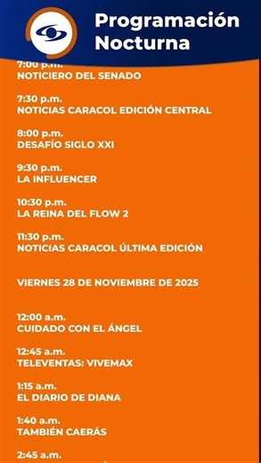 Programación Caracol - 27 de Noviembre - 7:00 p.m. 5:15 a.m. #caracoltv