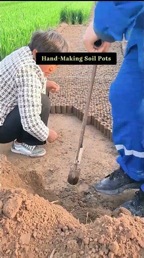 Hand-Pressing Soil Seedling Blocks 🌱#satisfying #farming #agriculture