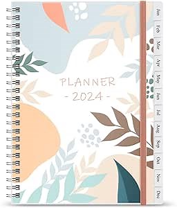 2024 Appointment Book - Appointment Planner with 12 Monthly Tabs from Jan. 2024-Dec. 2024 Appointment Book Hourly, 7x10 In Flexible Cover with Twin-Wire Binding, 2024 Weekly Appointment Book, Twig