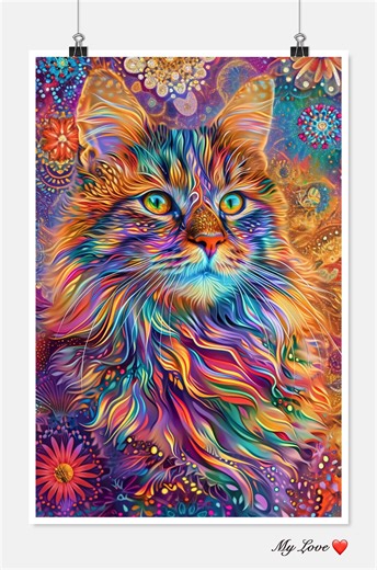 Abstract Cat 3 - Counted Cross Stitch Patterns - Printable Chart PDF Format Needlework Embroidery Crafts DIY DMC Color - Color Symbols - Etsy