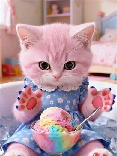 Pink Cat vs. Tiny Mouse: The Ultimate Nail Revenge! 🐱💅🐭#funnycat #mouseprank #animation #pinkcat