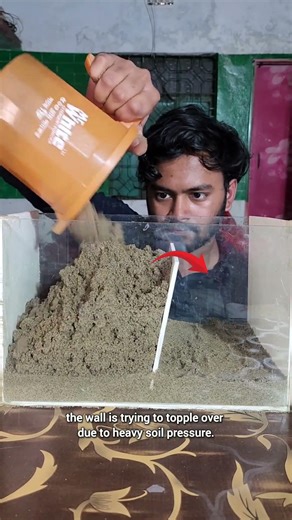 Anchored retaining wall যেভাবে মাটি ধরে রাখে। #aboutengineering #civilengineering #experiment
