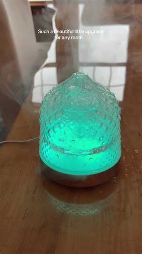 We switched to a glass essential oil diffuser and I love how elevated it looks 🤍 Ultrasonic mist, a beautiful glass dome, soft color-changing light, and auto shut-off — it’s functional and pretty enough to leave out.#diffuser #glassdiffuser #essentialoils #essentialoildiffuser