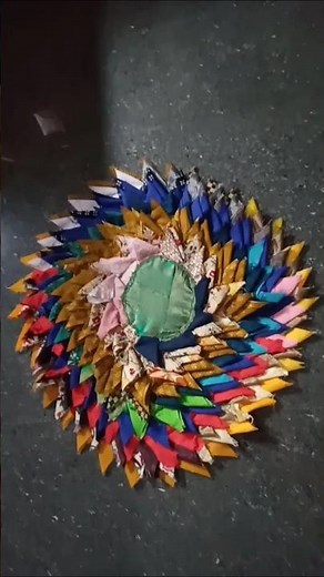 Door Mat Making Out Of Leftover Fabric || Door Mat Design #diy #nishacrafts #matdesign #doormat