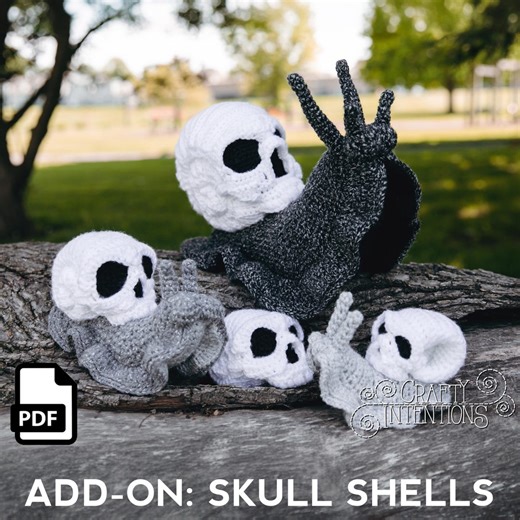Add-on Spiral Skull Snail Shells Crochet Pattern by Crafty Intentions Downloadable DIGITAL PDF - Etsy