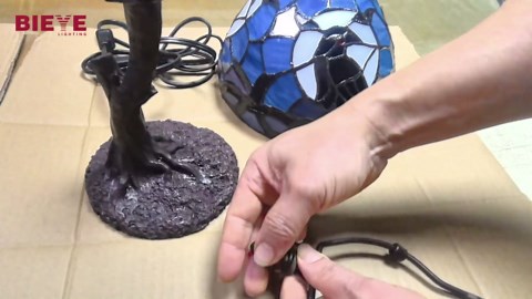 Bieye B10021 Antique Brown Alloy Table Lamp Base with E26 Socket, 6.5" Hx19 H