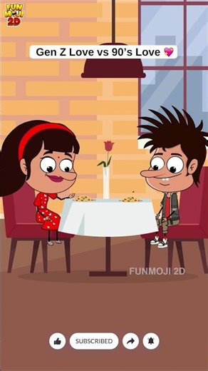 GenZ love vs 90's love😍❤️ #comedy #funmoji2d #relatable #funny #love #lovestory #nostalgia #shorts