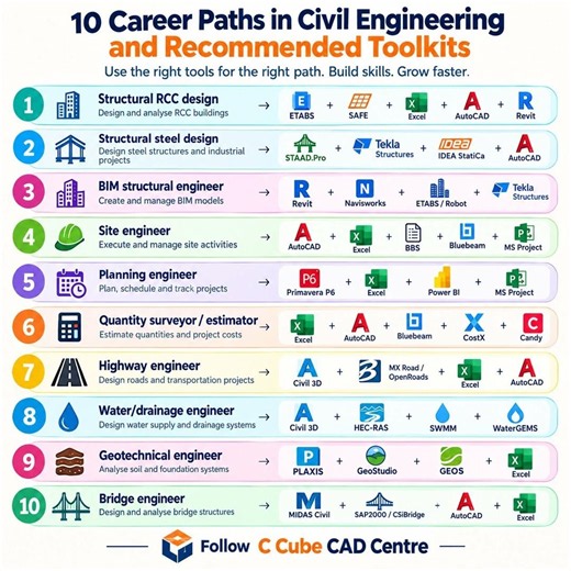 10 Best Civil Engineering Career Paths in 2026 🚀 | Software Skills You MUST Learn