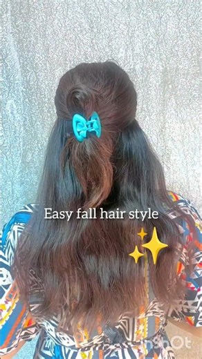 Cute Clutcher Hairstyle for Long Hair 💙 | Beginner Friendly #hairstyle #ytshorts