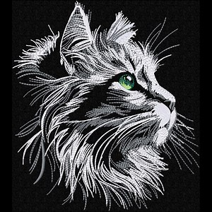 Realistic Kitten Embroidery Design Machine Embroidery of a Cute Animal for Black Fabric, Cat Embroidery. - Etsy