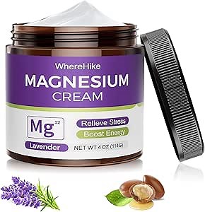 Natural Topical Magnesium Cream – Magnesium Lotion for Nighttime Skin Care, Lightweight Moisturizing Body Cream for Deep Hydration-Lavender