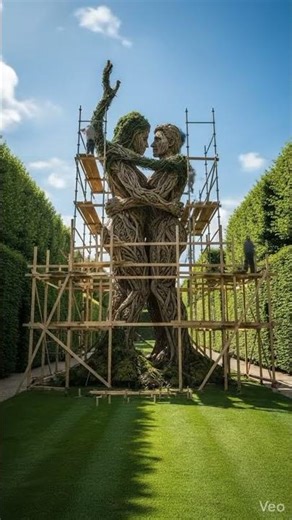 Giant Tree Lovers Statue Transformation 🌿❤️ (Insane Detail!)